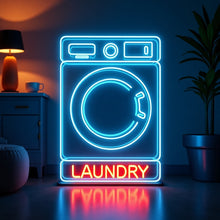 Load image into Gallery viewer, Laundry machine neon sign, Laundry appliance neon sign, Laundry device neon sign, Laundry automaton neon sign, Fabric washer led light