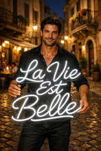 Load image into Gallery viewer, La Vie Est Belle Neon sign white