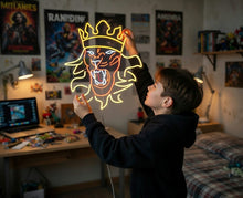 Load image into Gallery viewer, Lion King Neon Sign, Crowned Lion Neon Sign, Royal Lion Head Neon Sign