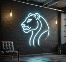 Load image into Gallery viewer, Panther head neon sign, LED Panther head neon sign, animal neon sign, animals neon sign, cat neo sign, lion neon sign