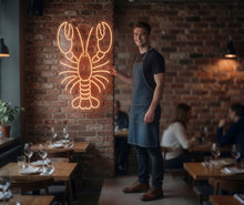 Load image into Gallery viewer, Lobster Neon Sign, red lobster neon sign, seafood lobster neon sign, ocean lobster neon sign