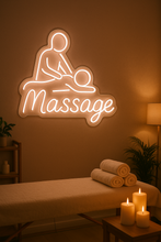 Load image into Gallery viewer, Therapeutic Massage neon sign, Deep Tissue Massage neon sign, Wellness Massage neon sign