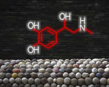 Load image into Gallery viewer, Molecule neon Sign, Adrenaline Symbol neon sign