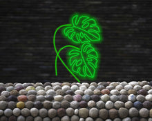 Load image into Gallery viewer, Monstera leaf neon sign, monstera flower neon sign, Neon Monstera Leaf, Monstera Leaf LED Neon Sign, Monstera LED Neon Sign, Monstera Leaf