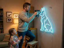 Load image into Gallery viewer, German Shepherd Neon Sign, GSD Silhouette Neon Sign, Alsatian Dog Neon Sign