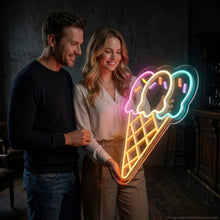 Load image into Gallery viewer, Large Ice Cream Neon Sign, Big Ice Cream Neon Sign, Ice Cream Cone Neon Sign