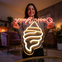 Load image into Gallery viewer, Oooh Yeah Ice Cream Neon Sign, Ice Cream Neon Sign, Ice Cream Cone Neon Sign