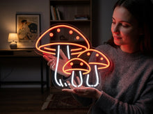 Load image into Gallery viewer, Amanita muscaria neon sign, Fly agaric neon sign, Toadstool cluster neon sign