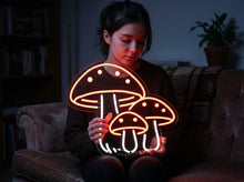 Load image into Gallery viewer, Amanita muscaria neon sign, Fly agaric neon sign, Toadstool cluster neon sign