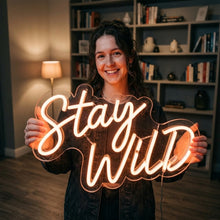 Load image into Gallery viewer, Stay Wild Neon Sign, Wild Spirit Neon Sign, Adventure Quote Neon Sign