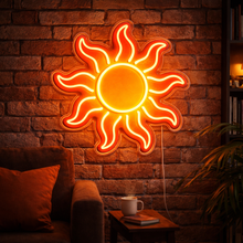 Load image into Gallery viewer, Sun neon sign, Sunshine neon sign, Solar star neon sign, Sunrise neon sign