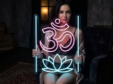 Load image into Gallery viewer, Om neon sign, Ohm neon sign, Aum neon sign, Mandala om neon sign