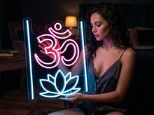 Load image into Gallery viewer, Om neon sign, Ohm neon sign, Aum neon sign, Mandala om neon sign