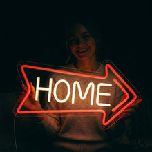 Load image into Gallery viewer, Home Arrow Neon Sign, Directional Home Arrow Neon Sign, Arrow Home Neon Sign