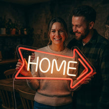 Load image into Gallery viewer, Home Arrow Neon Sign, Directional Home Arrow Neon Sign, Arrow Home Neon Sign