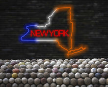 Load image into Gallery viewer, New York Neon Sign, US map neon sign, New York map neon sign, Neon New York State Map neon sign, neon sign of the U.S. state, neon signdecor