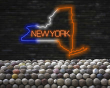 Load image into Gallery viewer, New York Neon Sign, US map neon sign, New York map neon sign, Neon New York State Map neon sign, neon sign of the U.S. state, neon signdecor