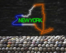 Load image into Gallery viewer, New York Neon Sign, US map neon sign, New York map neon sign, Neon New York State Map neon sign, neon sign of the U.S. state, neon signdecor