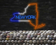 Load image into Gallery viewer, New York Neon Sign, US map neon sign, New York map neon sign, Neon New York State Map neon sign, neon sign of the U.S. state, neon signdecor