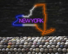 Load image into Gallery viewer, New York Neon Sign, US map neon sign, New York map neon sign, Neon New York State Map neon sign, neon sign of the U.S. state, neon signdecor