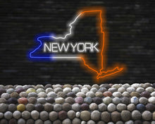 Load image into Gallery viewer, New York Neon Sign, US map neon sign, New York map neon sign, Neon New York State Map neon sign, neon sign of the U.S. state, neon signdecor