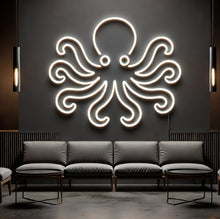 Load image into Gallery viewer, Octopus Neon Sign, Octopus Custom Neon Sign, Octopus Neon Light, Octopus Wall Decor Neon sign