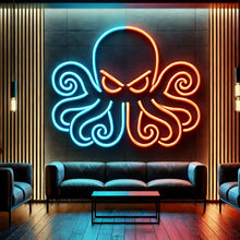 Load image into Gallery viewer, Octopus Neon Sign, Octopus Custom Neon Sign, Octopus Neon Light, Octopus Wall Decor Neon sign