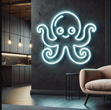 Load image into Gallery viewer, Octopus kids Neon Sign, Octopus Custom Neon Sign, Octopus Neon Light, Octopus Wall Decor Neon sign