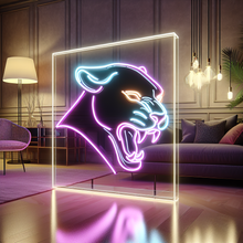 Load image into Gallery viewer, Snarling Panther Neon Sign, Roaring feline neon sign, Jungle hunter neon sign Multicolor