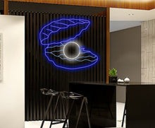 Load image into Gallery viewer, Sea shell with pearl neon sign, SEA SHELL Neon Sign, pearl neon sign