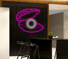 Load image into Gallery viewer, Pearl neon sign, Sea shell with pearl neon sign, SEA SHELL Neon Sign