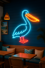 Load image into Gallery viewer, Ocean Pelican neon sign, Beach Pelican neon sign Multicolor