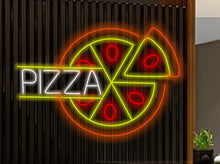 Load image into Gallery viewer, Pizza neon sign, food pizza neon sign, Neon pizza decor, Pizza Slice Led Sign, Pizza - LED neon sign, Pizza Fan Gift, Pizzeria Wall decor