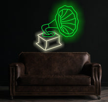 Load image into Gallery viewer, Patephone neon sign, gramophone neon sign, phonograph neon sign