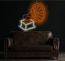 Load image into Gallery viewer, Patephone neon sign, gramophone neon sign, phonograph neon sign