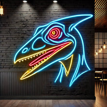 Load image into Gallery viewer, Pterodactyl Head neon sign, Flying Reptile neon sign, Prehistoric Pterosaur neon sign Multicolor