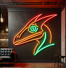 Load image into Gallery viewer, Pterodactyl Skull neon sign, Dino Head neon sign, Jurassic Reptile neon sign Multicolor