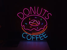 Load image into Gallery viewer, Donuts and coffee Neon Sign, Neon Light bar, restaurant Neon Signs, Personalized Wall Decor, Donuts and Coffee Decor, Home Decor Gifts