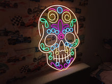 Load image into Gallery viewer, Sugar Skull Neon Sign, Neon Sugar Skull, Calavera neon sign,Mexican Skull Of Death Motive Neon Sign