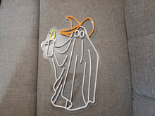 Load image into Gallery viewer, Halloween Ghost neon sign, Ghost Holding A Candle neon sign, Neon sign with Ghost for Halloween, Spooky Ghost neon light,Ghost LED neon sign