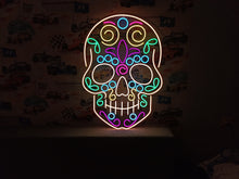 Load image into Gallery viewer, Sugar Skull Neon Sign, Neon Sugar Skull, Calavera neon sign,Mexican Skull Of Death Motive Neon Sign