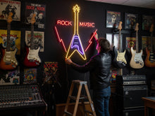 Load image into Gallery viewer, Guitar LED Neon Sign, Music Wall Decor For Home, rock Music neon sign, Guitar rock neon sign, The best gift for rock fans