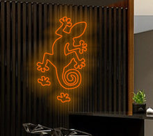 Load image into Gallery viewer, Salamander neon sign, lizard crawling on the wall neon sign, Reptile neon sign, Gecko neon sign, Iguana neon sign, Dragon neon sign