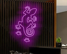Load image into Gallery viewer, Salamander neon sign, lizard crawling on the wall neon sign, Reptile neon sign, Gecko neon sign, Iguana neon sign, Dragon neon sign