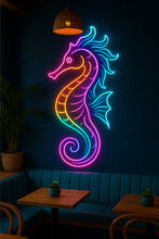 Load image into Gallery viewer, Sea horse Neon Sign, hippocampus Animal Neon light, sea neon sign, Oceanic Seahorse Neon sign, Marine Seahorse Neon sign (Copy)