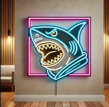 Load image into Gallery viewer, Shark neon sign, neon shark light, neon shark sign, shark LED sign, neon shark decor, custom shark neon sign, shark light-up sign, neon shark wall art, LED shark light sign, shark neon wall decor (Copy)