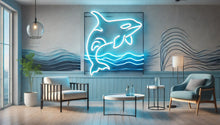 Load image into Gallery viewer, Orca Neon Sign, Killer Whale Neon Sign, Ocean Whale Neon Sign