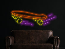 Load image into Gallery viewer, Skateboard neon sign, Neon sign for skate shop, Skateboard shop neon light, Custom skate neon sign, Neon light for skateboarding