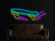 Load image into Gallery viewer, Skateboard neon sign, Neon sign for skate shop, Skateboard shop neon light, Custom skate neon sign, Neon light for skateboarding