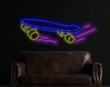 Load image into Gallery viewer, Skateboard neon sign, Neon sign for skate shop, Skateboard shop neon light, Custom skate neon sign, Neon light for skateboarding